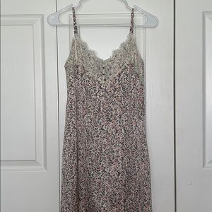 Floral Lace Silk Dress